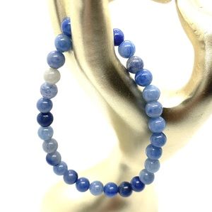 [Blue Heaven] Light Weight Blue Jasper Glass Beaded Bracelet